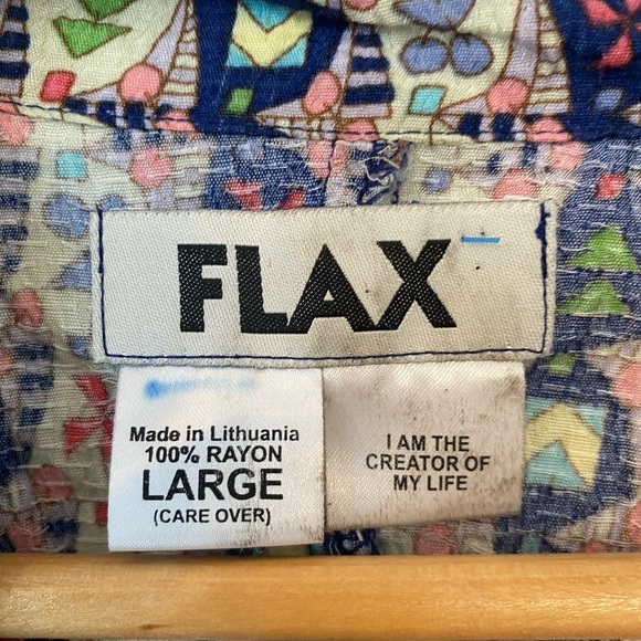 Flax Womens Rayon Button Down Long Sleeve Shirt Blouse - Picture 7 of 7